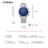 Armbandsur Sinobi Watches For Men mode märke 45mm Big Dial Quartz Watch Mens rostfritt handled vattentät lysande kronograf