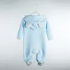 Rompers född baby Autumn Winter Warm Fleece pojkar kostym baby flickor kläder djur totalt jumpsuits 230814