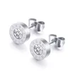 Stud Fashion Round Antiallergy Steel Roman Numeral Stud Earrings for Women Men Crystal Stainless Steel Earrings Jewelry 230814