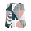 Men's Shorts Nordic Lines Board Summer Abstract Colorful Geometry Casual Beach Running Quick Dry Design Swim Trunks
