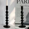 Candle Holders Black Glass Vases For Wedding Home Flower Vase Decoratio Candlestick Holder Modern Accessories