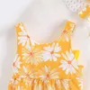 Mädchenkleider Sommerkleidung Baby Girl Beach Kleider Casual Fashion Print süße Bow Blume Prinzessin Kleid Neugeborene Kleidung Set R230815