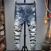 Mens Jeans Man Pants Designer Black Skinny Stickers Light Wash Ripped Motorcycle Rock Revival Joggers True Religions Men BCJT