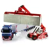 Diecast Model car Alloy Diecast 1 50 Low Bed Transporter Container /Reach Stacker /Front Trolley Truck Rubber Tire Vehicles Model Kids Gift Toys 230814