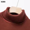 Sweaters voor heren Kubro 2023 Herfst Winter Hoogwaardige Turtleneck Wol Sweater Solid Color Gebreide strakke Warm Casual Bottom Pullover Top 230814