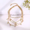 Anklets Iparam Vintage Multilayer Crystal Anklet 2020 Böhmen Star Moon Pendant Ankle Leg Sandal Anklet Jewelry Party Gift J230815