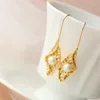 Orecchini a pennello Creative Trendy Creative 18K Orecchie placcate in oro intarsato Intarsiatura Natural Acqua dolce Pearl 925 Sterling Silver Long Lady Gioielli regalo