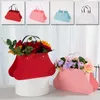 Gift Wrap Flower Box Portable Waterproof Kraft Paper Bag Valentine's Day Handle Bags Bouquet Florist Rose Party Packing Case