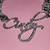Подвесные ожерелья настраиваемые слова из нержавеющей стали Название Ожерелье 12см Кубинская цепь Майами Линк для мужчин Женщины хип -хоп украшения 230814