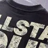 Camisetas masculinas 2024SS Hellstar High Street Letter Print Algodão e Womens Round Neck T-Shirt Top Manga Curta