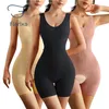 女性のシェイパーFlarixa Plus Size Butt Lifter Body Womens Bodysuit Open Crotch Control Shapewearシームレススリミングアンダーウェア5xl 230815