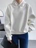 Kobiety z kapturem Wysokiej jakości stały kolor z kapturem z kapturem Kobiety wiosna koreańska wersja moda moda BF ponadgabaryt rękaw nietoperz pullover top JD2264