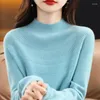 Swetry damskie 2023 Moda kaszmirowy sweter Kobiety Kobiety z wysokim kołnierzem wełna merino szczupła miękka długie rękaw
