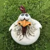 Decorative Objects Funny Chicken Statues Fence Decor Garden Farm Yard Hen Resin Sculpture Home Decoration for Courtyard 230815