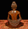 Dekorativa figurer Kinesiska buddhism Boxwood Wood Carving Skinny Arhat Ascetic Monk Buddha Statue