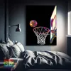 Leinwand Malerei Sport Basketball Pop Art Farbe abstraktes Basketball -Poster und Drucke Wandkunst Bild Morden Pop Art Wall Boys Schlafzimmer Wohnzimmer Dekor wo6