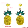 Dangle Earrings Cross-border Fashion Women's Creative Pearl Fan-shaped Personality Super Flash Pineapple Temperament