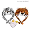 Caps Hats Children's Cartoon Hat Kindergarten Parent Children's Props Tiger Head Cover Plush Animal Hat Z230815