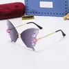 Butterfly Sunglasses Fashion Luxury Frameless Sun Glass Designers Brands Goggle Adumbral Unisex Trendy Casual Mixed Color Eyeglasses