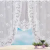 Cortina de cortina européia de renda branca cortinas pura para a cozinha janela de tule de tule de café divisores de cortina quarto romano cego r230815