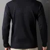 Мужские свитера 2023 г. сгущайте поло, мужской пуловер зима теплый хлопок.