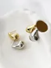 Stud Earrings Peri'sbox Trendy Smooth Gold Silver Plated Irregular Thick Dome Teardrop Women's Chunky Kylie 2023