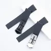 Titta på band 22mm Soft Premium Silicone Rubber Watch Band Flat End Belt för Tag Strap Carr Heuer Armband Butterfly Clasp Drive Timer Tool 230814