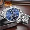 Wristwatches Carnival Mens Automatic Mechanical Watch Day Date Month 24hours Multifunction Business Full Steel Luxury Gift