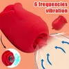 Sex Toy Massager Oral Nipple Sucker Vaginal sugande vibratorer 6 Hastigheter Rosform Klitoris Stimulering Vuxenprodukter