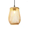 Hängslampor klassiska bambu luster ljuskrona hängande lampa tak handgjorda rotting ljus fixtur väver hem levande säng rum dekor