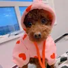 Hundkläder söt hjärta hund hoodie tröja kappa hösten vinter husdjur hundkläder outfit valp yorky dräkt chihuahua pomeranian kläder 230815