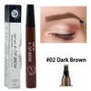 5 färger Eyebrow Tattoo Pen Waterproof 4 Points Eyebrow Brush Pens Longing Liquid Brow Shadow Pencil Natural Microblade Four-Ponged E350
