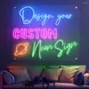 Party Supplies Personlig LED Neon Signs Design Your Lights Custom