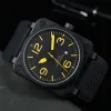 Zegarek na rękę Men Automatyczne zegarek mechaniczny brązowy skórzany czarny guma Ross zegarki zegarki na rękę