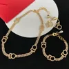 Hiphop Rock Punk Letter D Micro Inlays Crysta Gold Necklace Bracelets Fashion Simple G Necklace classic style women's designer jewelry christmas Gift HDSN6 --03