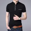 Polos Mens Fashion Brand Shirt Shirt Summer Mandarin Collar Slim Fit Button Color Color Button Believe Casuals Abbigliamento 230815