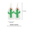 Dingle örhängen R107 Kaktus för kvinnor Rispärlor Böhmen Överdriven handvävd Tassel Bärade växt Tillbehörsmycken