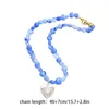 Подвесные ожерелья модные ожерелье сердца натуральное камень Коллер Кокер Y2K Ювелирные изделия