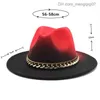 CAPS HATS FEDORA HAT WOMINS'S WINTER LEST MEN'S GRADEINT COLORED BOWLING HAT WIDE DESIGN LUXURY CASUORMEN'S FEDORA CHAPEAU WOMENS Z230815