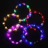 Headwear Hair Accessories 12PCS Flower Wreath Luminous 10-LED Headpiece Garland Crown Flower Headband Glowing Wreath For Wedding Party Christmas Garlands 230815