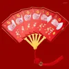Figurine decorative buste rossa Anno creativo Fan Fan Fese Wish Lucky Chinese Spring Festival Borsa da regalo Hongbao Pocket