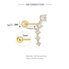 Stud CANNER Pendientes Plata 925 Piercing Stud Earrings For Women Cubic Zirconia 925 Sterling Silver Cartilage Earring Jewerly 1pcs 230814