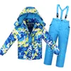 Abiti da sciogeni con cappuccio riscaldato per bambini set di abbigliamento da sci warm sport baby boy snow winter outdoor giacca per bambini abiti abiti 230814