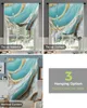 Curtain Marble Texture Aqua Curtains for Living Room Bedroom Modern Tie Up Window Curtain Kitchen Short Curtain