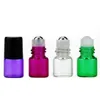 1ML 2ML Roll On Fles Helder 4 Kleuren Rollon Metalen Roller Ball Fles Essentiële Olie Vloeibare geur Dqgkv