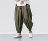 Calça masculina 1pcs estilo chinês casual calças soltas linho de algodão longa cor sólida cor sólida fantasia ao ar livre garoto presente