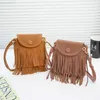 Messenger Bags Fashion Retro Faux Suede Fringe Women Messenger Bags Tote New Tassel Shoulder Handbags Crossbody Bag Tassel Girls Small Bags L230815