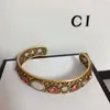 Bangle designer luxe Designer Nieuwe Franse Rococo Bloem Ingelegd Strass Messing Materiaal Verstelbare Maat Armband 2ZRP HIIL