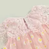 Robes de fille Bébé Enfants Filles Robe Enfants Sans Manches Fleur Imprimer Tulle Princesse Robe Bowknot Été A-ligne Robe De Fête D'anniversaire