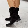 Boot Ankle Winter Low Heels Round Plus Size Casual Shoes Faux Suede Female Chelsea 230815